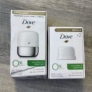 Dove Beauty 0% Aluminum Cucumber & Green Tea 1 Stainless Steel Case + 3 refill